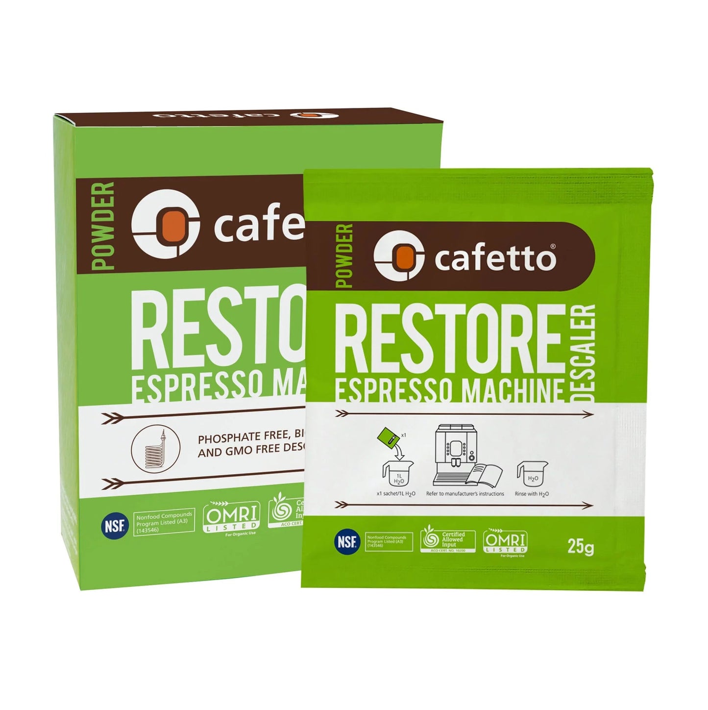 CAFETTO | Restore Descaler 4 x 25g Sachets Box